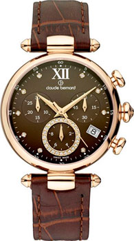 

Швейцарские наручные женские часы Claude Bernard 10215-37RBRPR1. Коллекция Dress code Chronograph