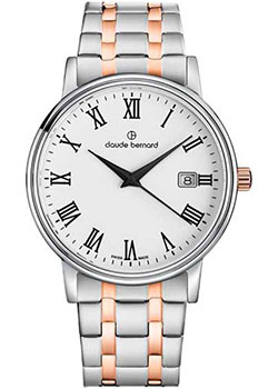 

Швейцарские наручные мужские часы Claude Bernard 53007-357RMBR. Коллекция Classic Slim Line