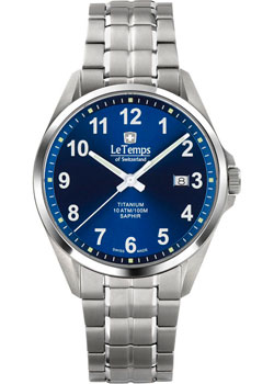 Швейцарские наручные  мужские часы Le Temps LT1025.08TB01. Коллекция Titanium Gent