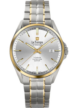 Швейцарские наручные  мужские часы Le Temps LT1025.64TB02. Коллекция Titanium Gent
