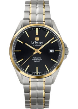 Швейцарские наручные  мужские часы Le Temps LT1025.65TB02. Коллекция Titanium Gent