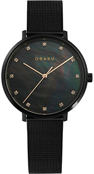 fashion наручные  женские часы Obaku V186LXBBMB. Коллекция Mesh - фото 1