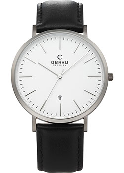 

fashion наручные мужские часы Obaku V215GDTIRB. Коллекция Leather
