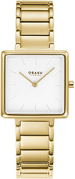 Женские квадратные наручные часы Obaku с золотистым браслетом. Выгодные цены – купить в Bestwatch.ru