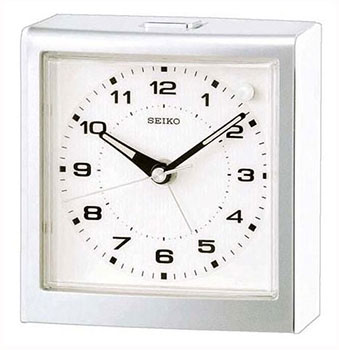 будильник кварцевый бесшумный гранат m004 3 цвет бело коричневый размер 8 2х8 7 см Настольные часы Seiko QHE129WN
