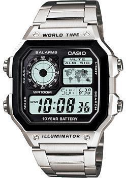 Японские наручные  мужские часы Casio AE-1200WHD-1A. Коллекция Digital - фото 1