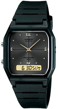 Японские наручные  мужские часы Casio AW-48HE-1A. Коллекция Ana-Digi - фото 1
