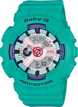 

Японские наручные женские часы Casio BA-110SN-3A. Коллекция Baby-G