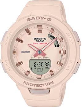 

Японские наручные женские часы Casio BSA-B100-4A1ER. Коллекция Baby-G