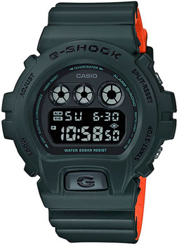 Японские наручные  мужские часы Casio DW-6900LU-3E. Коллекция G-Shock - фото 1
