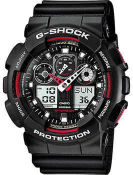 Японские наручные  мужские часы Casio GA-100-1A4ER. Коллекция G-Shock - фото 1