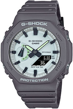 Японские наручные  мужские часы Casio GA-2100HD-8A. Коллекция G-Shock