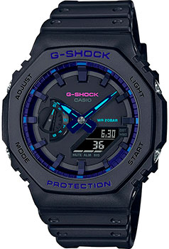 Японские наручные  мужские часы Casio GA-2100VB-1AER. Коллекция G-Shock - фото 1