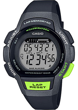 Японские наручные  женские часы Casio LWS-1000H-1AVEF. Коллекция Digital - фото 1