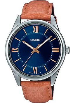 Японские наручные  мужские часы Casio MTP-V005L-2B5. Коллекция Analog - фото 1