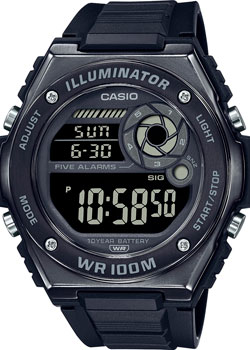 Японские наручные  мужские часы Casio MWD-100HB-1B. Коллекция Digital - фото 1
