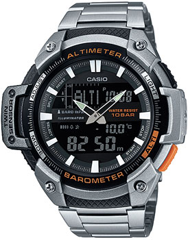 Японские наручные  мужские часы Casio SGW-450HD-1B. Коллекция Pro-Trek - фото 1