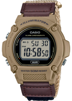 Японские наручные  мужские часы Casio W-219HB-5A. Коллекция Digital - фото 1