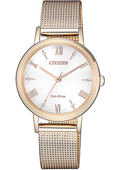 Японские наручные  женские часы Citizen EM0576-80A. Коллекция Eco-Drive - фото 1