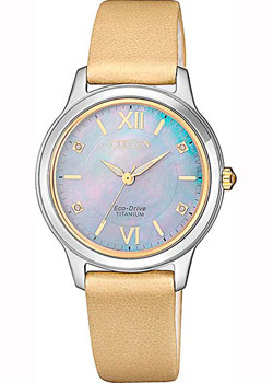 

Японские наручные женские часы Citizen EM0724-17Y. Коллекция Super Titanium