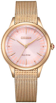 

Японские наручные женские часы Citizen EM0818-82X. Коллекция Elegance