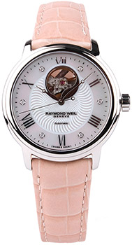 Швейцарские наручные  женские часы Raymond weil 2227-STC-00966-ROSE. Коллекция Maestro - фото 1