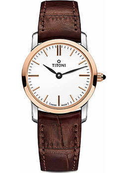 

Швейцарские наручные женские часы Titoni TQ-42918-SRG-ST-583. Коллекция Slenderline