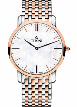 

Швейцарские наручные мужские часы Titoni TQ-52918-SRG-587. Коллекция Slenderline